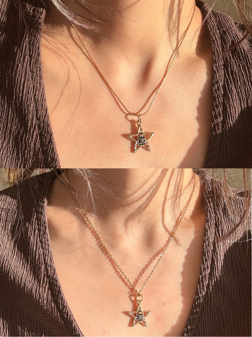 ✨ Vintage ONLY 1! CHANEL Star Upcycled Necklace: BOGO Sale! ✨black